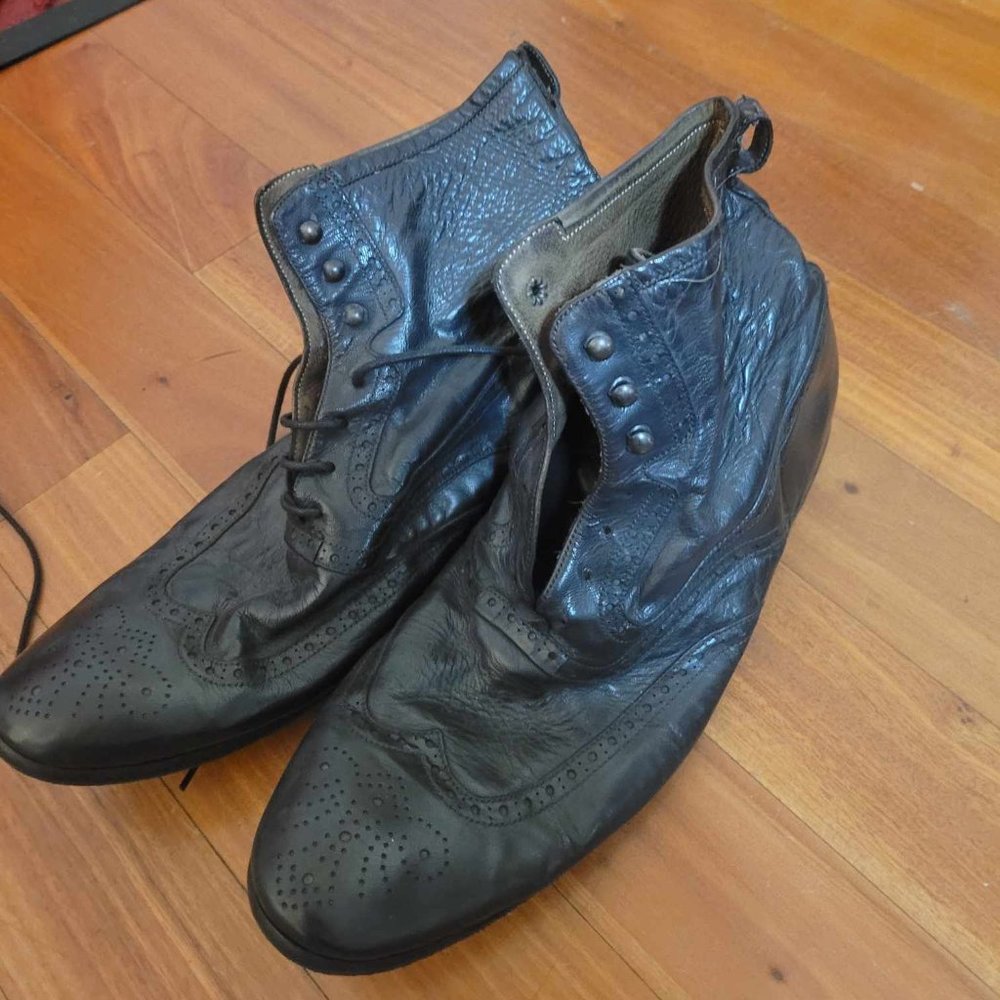 JOHN VARVATOS Perforated Leather Wingtip Boots